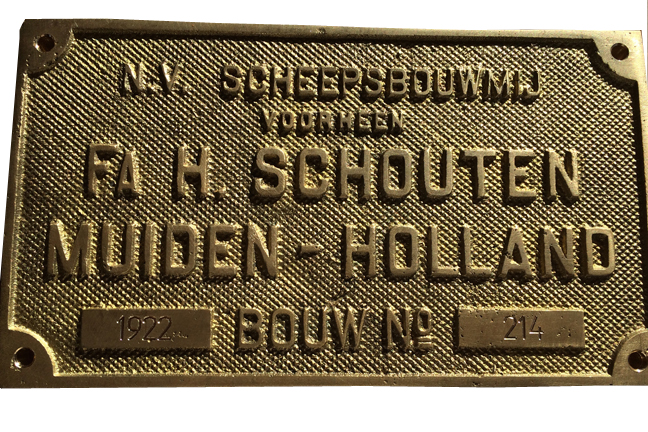 Bouwplaat met bouwnummer 214 anno 1922