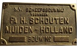 Bouwplaat met bouwnummer 214 anno 1922